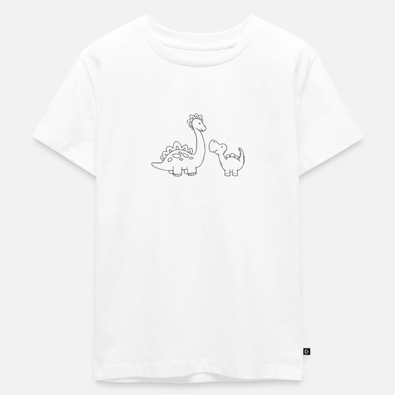 DINO DUO - Kinder Premium Bio T-Shirt - Weiß