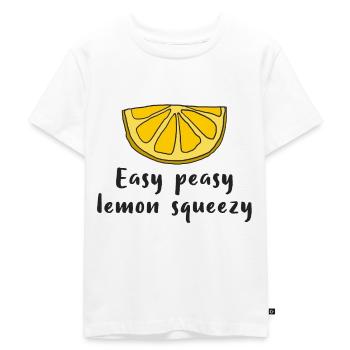 Lemon Lemon Easy peasy lemon squeezy - Kids Premium Organic T-Shirt - white - Front - Hailey (125cm)
