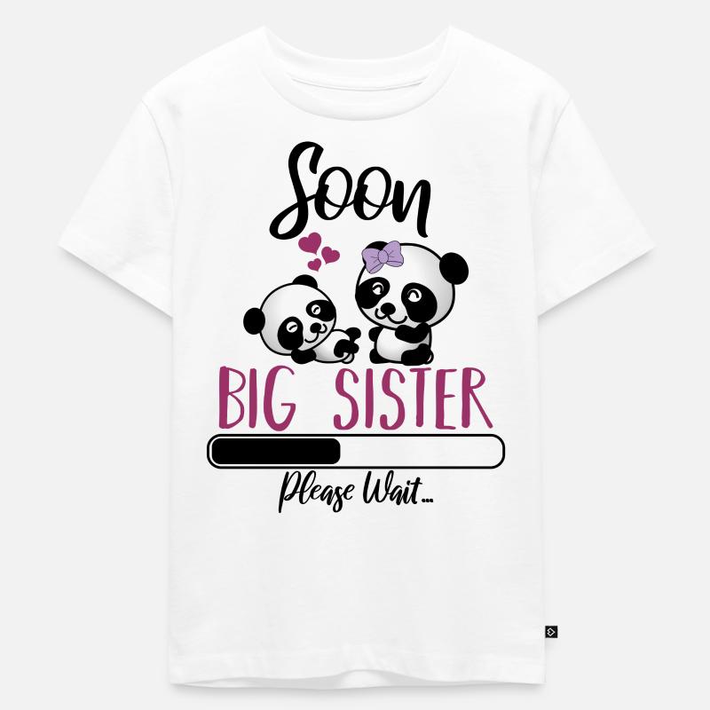 Englische große Schwester bald - Kinder Premium Bio T-Shirt - Weiß