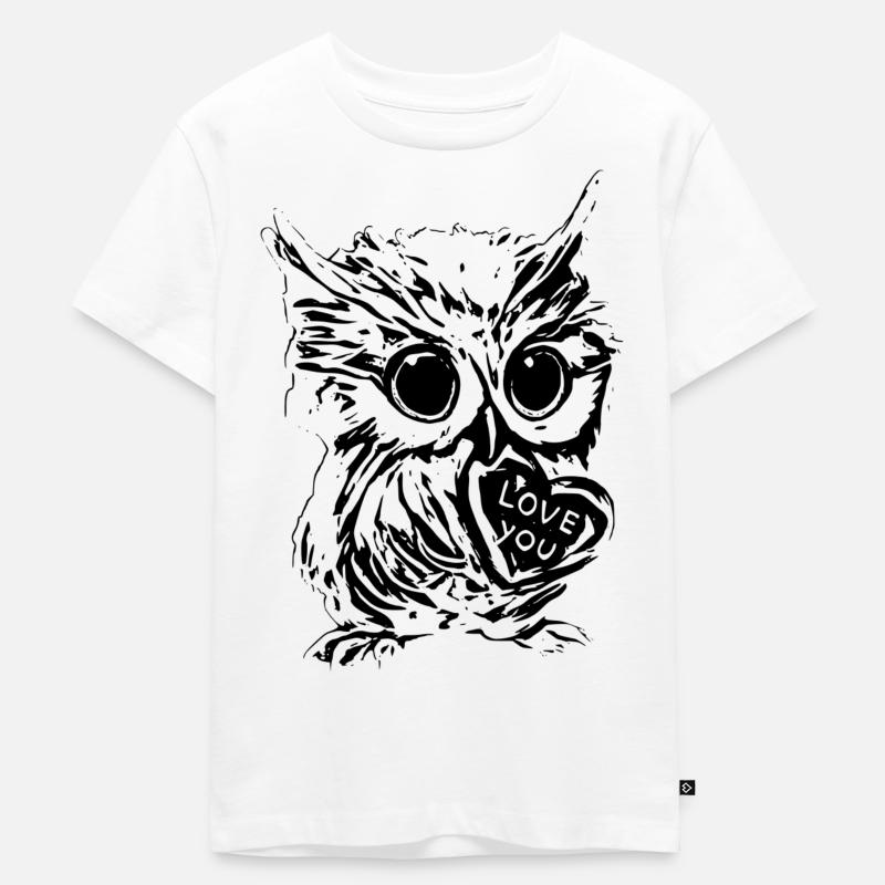 Eule - Kinder Premium Bio T-Shirt - Weiß