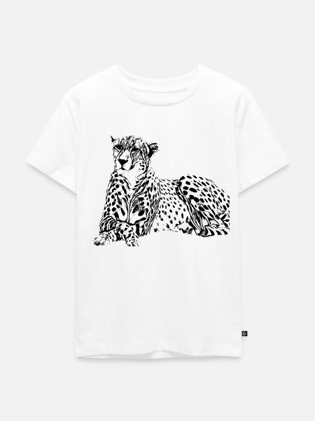 Gepard - Kinder Premium Bio T-Shirt - Weiß
