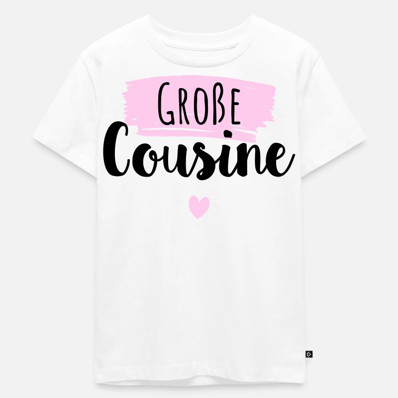Große Cousine 2022 / Big Cousin - Kinder Premium Bio T-Shirt - Weiß