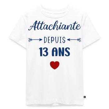 Attachiante depuis 13 ans - T-shirt Premium bio Enfant - blanc - Devant - Hailey (125cm)