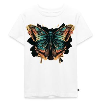 Gliding Butterfly - Kids Premium Organic T-Shirt - white - Front - Hailey (125cm)