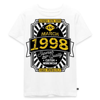 1998 MARCH - Kids Premium Organic T-Shirt - white - Front - Hailey (125cm)