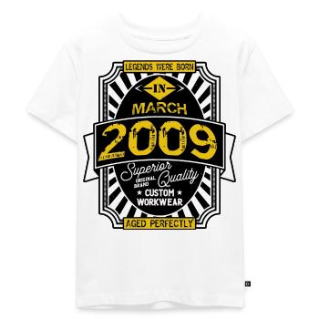 2009 MARCH - Kids Premium Organic T-Shirt - white - Front - Hailey (125cm)