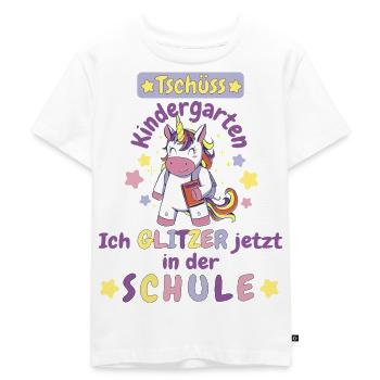 Tschüss Kindergarten - Einhorn Magie - Kinder Premium Bio T-Shirt - Weiß - Vorne - Hailey (125cm)