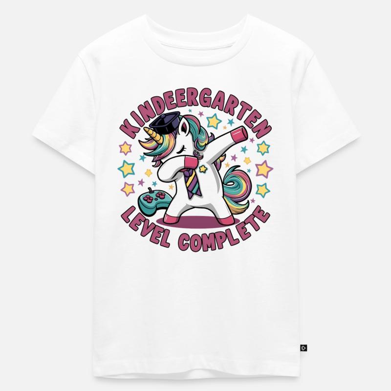Kindergarten Level Complete - Einschulung - Kinder Premium Bio T-Shirt - Weiß