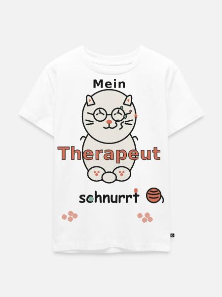MEIN THERAPEUT SCHNURRT - Kinder Premium Bio T-Shirt - Weiß