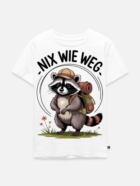 Abenteuer Waschbär - Kinder Premium Bio T-Shirt - Weiß