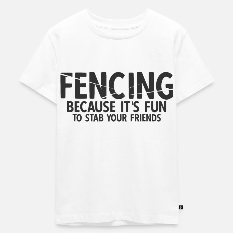 Fechten - Kinder Premium Bio T-Shirt - Weiß