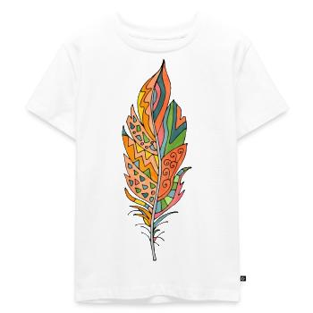 Feder - Kinder Premium Bio T-Shirt - Weiß - Vorne - Hailey (125cm)