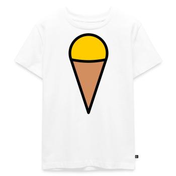 Eine Kugel Vanille Eis in der Waffel - Kinder Premium Bio T-Shirt - Weiß - Vorne - Hailey (125cm)