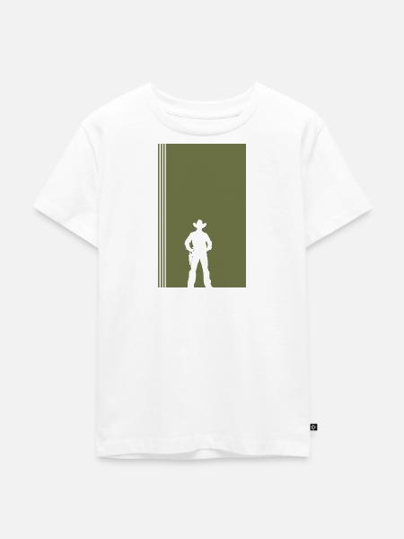 Western Sattel Reiter - Kinder Premium Bio T-Shirt - Weiß