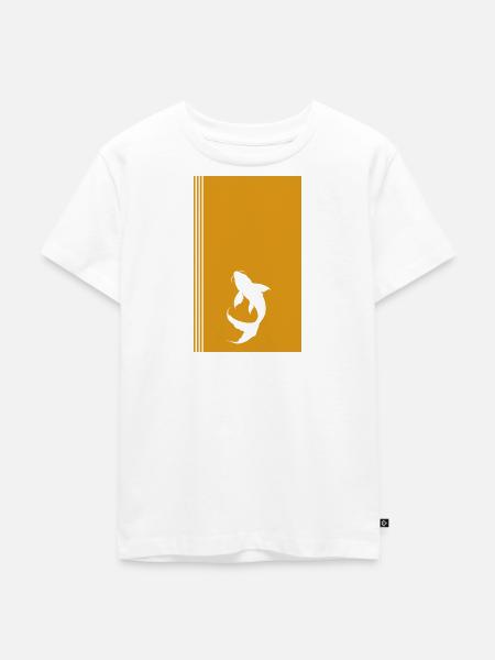 Koi Fischkopf Fisch - Kinder Premium Bio T-Shirt - Weiß
