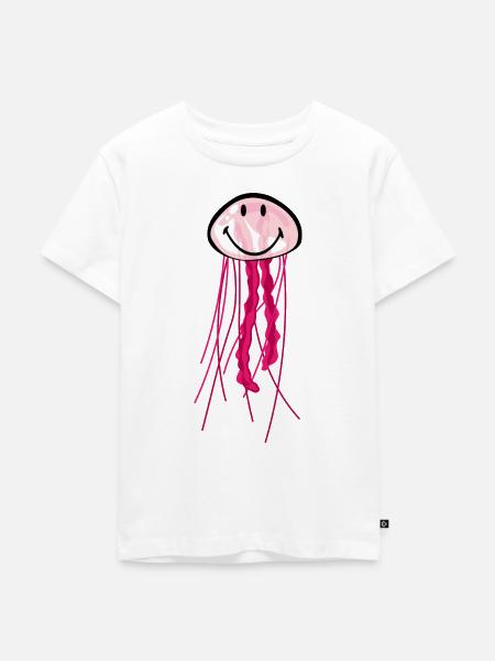 Smiley Jellyfish - Kinder Premium Bio T-Shirt - Weiß