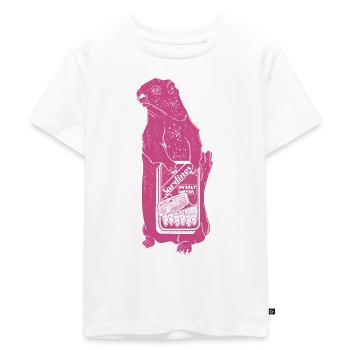 Woodchuck with a tin of sardines. - Kids Premium Organic T-Shirt - white - Front - Hailey (125cm)