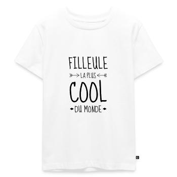 Parrain / Marraine / Filleule / Filleul - T-shirt Premium bio Enfant - blanc - Devant - Hailey (125cm)