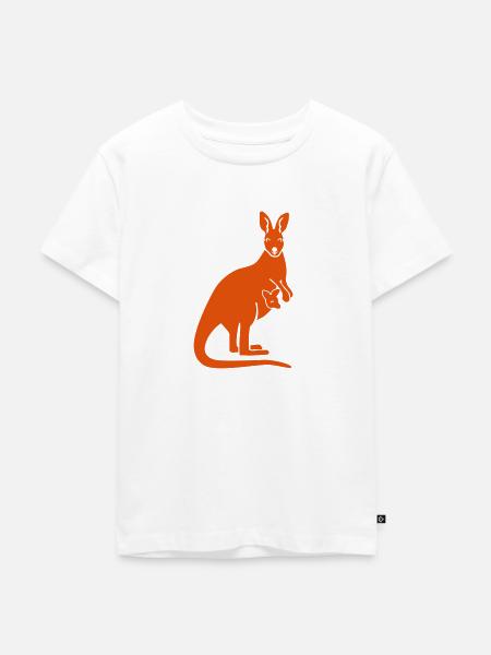 Känguru - Kinder Premium Bio T-Shirt - Weiß