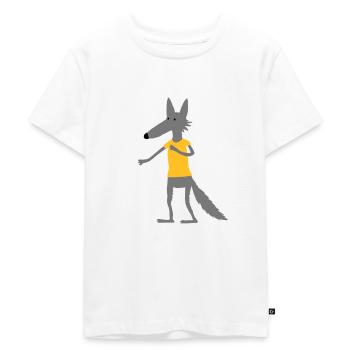 Wolf (Flexdruck) - Kinder Premium Bio T-Shirt - Weiß - Vorne - Hailey (125cm)