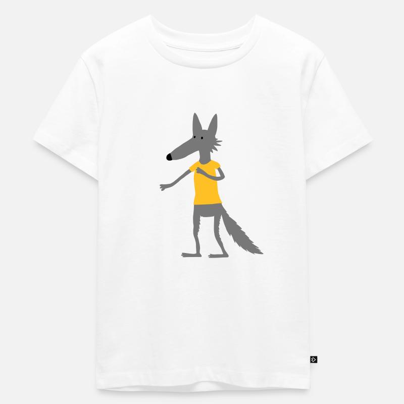 Wolf (Flexdruck) - Kinder Premium Bio T-Shirt - Weiß
