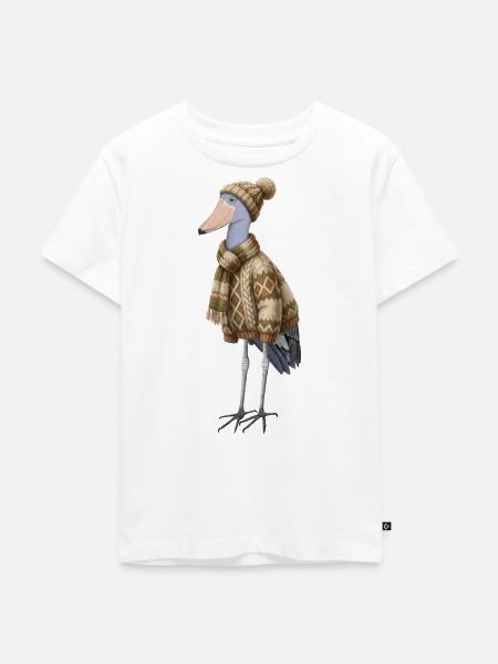Schuhschnabel im Strickpullover Winter Weihnachten - Kinder Premium Bio T-Shirt - Weiß