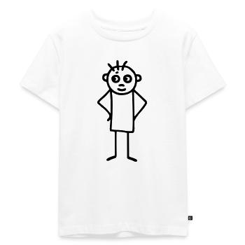 Stick figure energetic - Kids Premium Organic T-Shirt - white - Front - Hailey (125cm)