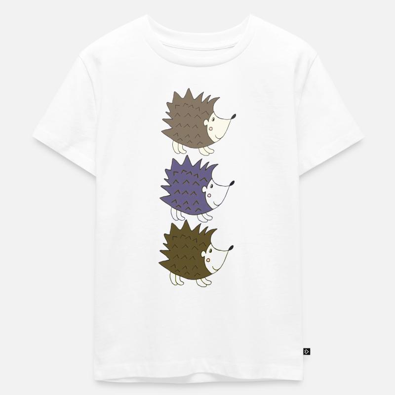 igel dreifach - Kinder Premium Bio T-Shirt - Weiß