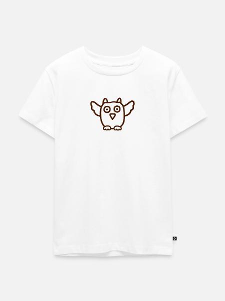 Eule No 5 - Kinder Premium Bio T-Shirt - Weiß