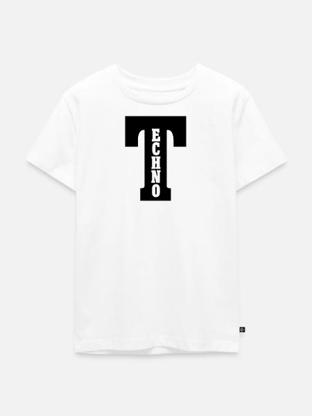 Techno - Kinder Premium Bio T-Shirt - Weiß