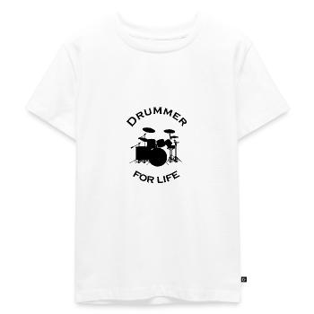 Drummer for life drums - Kids Premium Organic T-Shirt - white - Front - Hailey (125cm)