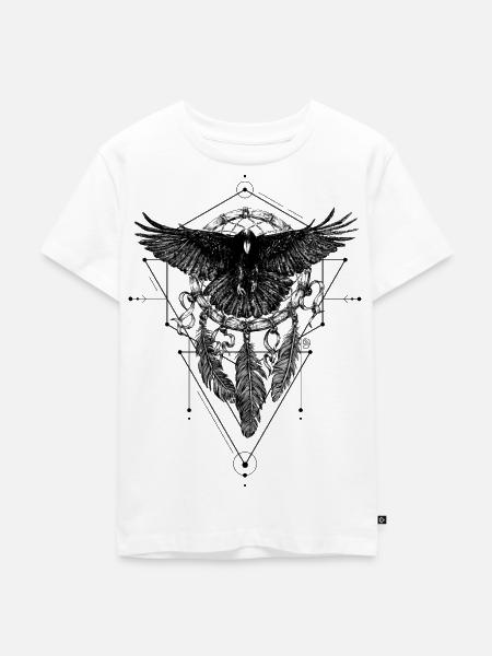AD Crow - Kinder Premium Bio T-Shirt - Weiß