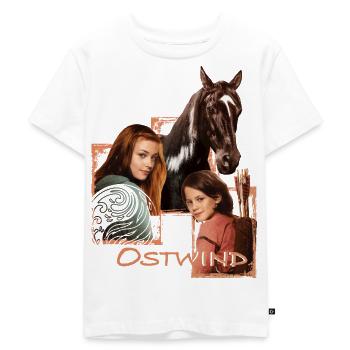 Ostwind Aris Ankunft Mika, Ari und Ostwind - Kinder Premium Bio T-Shirt - Weiß - Vorne - Hailey (125cm)