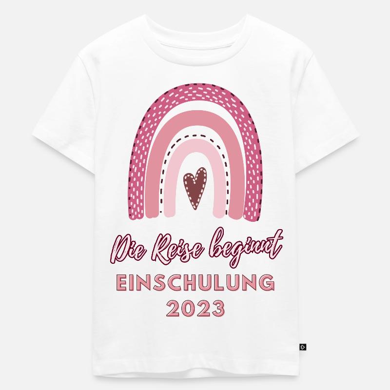 Die Reise beginnt: Einschulung 2023 - Kinder Premium Bio T-Shirt - Weiß