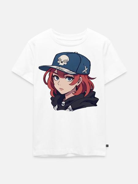 Skater-Mädchen - Kinder Premium Bio T-Shirt - Weiß