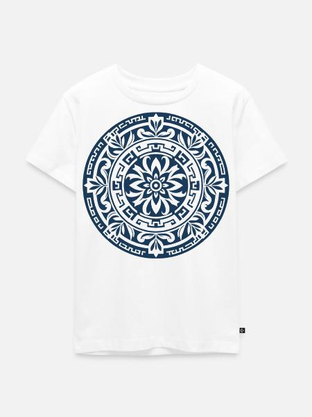Altgriechisches Mandala 1 - Kinder Premium Bio T-Shirt - Weiß