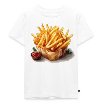 Frites au ketchup - T-shirt Premium bio Enfant - blanc - Devant - Hailey (125cm)