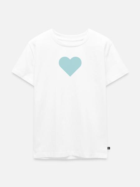 HERZ eisblau - Kinder Premium Bio T-Shirt - Weiß