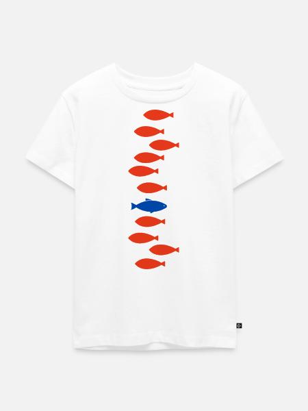 Single Fish - Kinder Premium Bio T-Shirt - Weiß