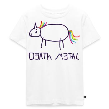 Death Metal Einhorn - Kinder Premium Bio T-Shirt - Weiß - Vorne - Hailey (125cm)