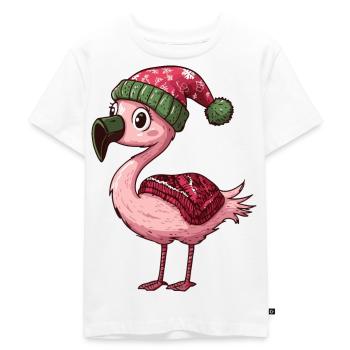 Flamingo Weihnachten Comic - Kinder Premium Bio T-Shirt - Weiß - Vorne - Hailey (125cm)