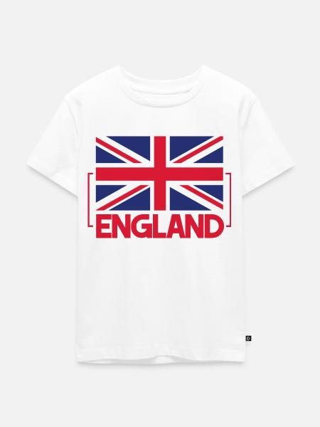 England - Kinder Premium Bio T-Shirt - Weiß
