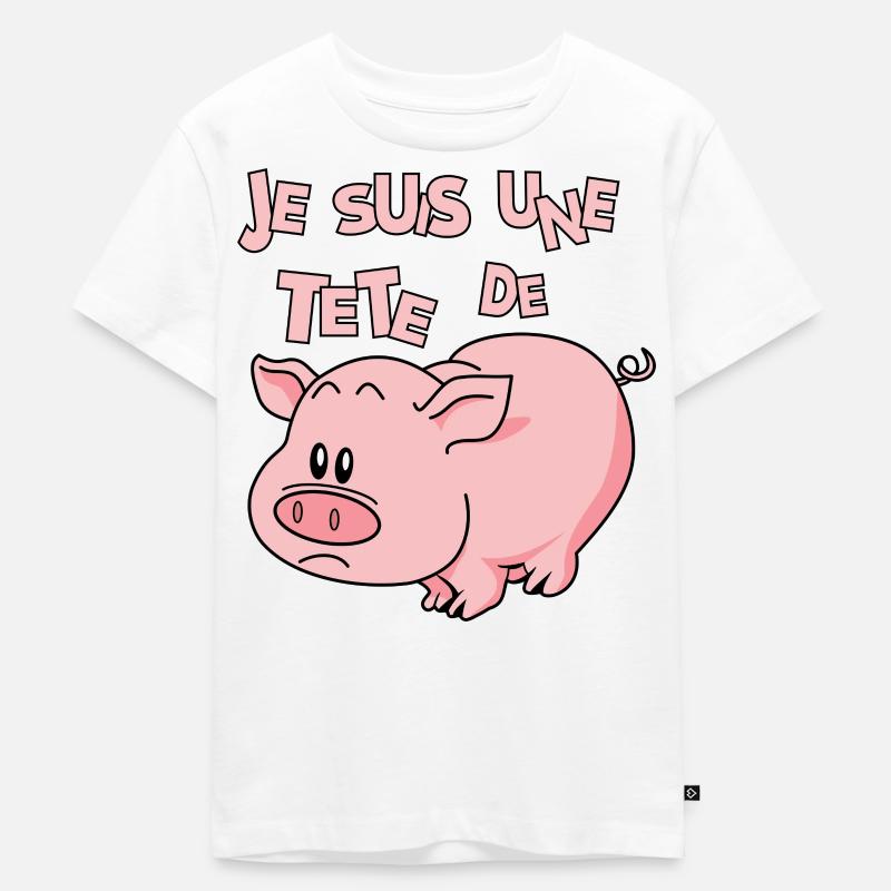Je suis une tête de... - Kinder Premium Bio T-Shirt - Weiß