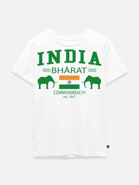 India - Kinder Premium Bio T-Shirt - Weiß