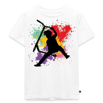 trottinette freestyle - T-shirt Premium bio Enfant - blanc - Devant - Hailey (125cm)