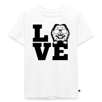 Spitz Pomeranian Zwergspitz Chien - T-shirt Premium bio Enfant - blanc - Devant - Hailey (125cm)