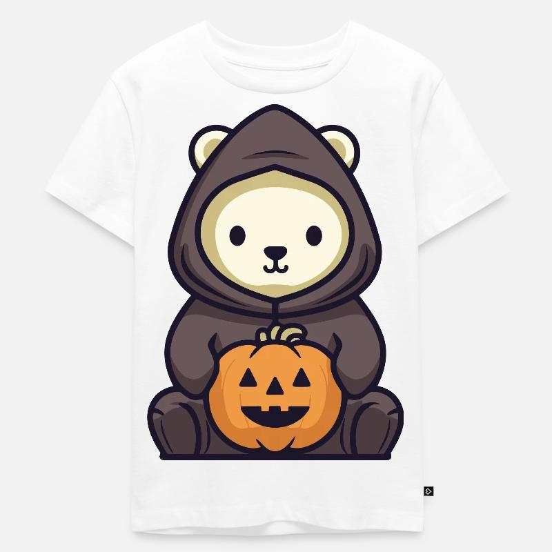 Halloween Eisbär - Kinder Premium Bio T-Shirt - Weiß