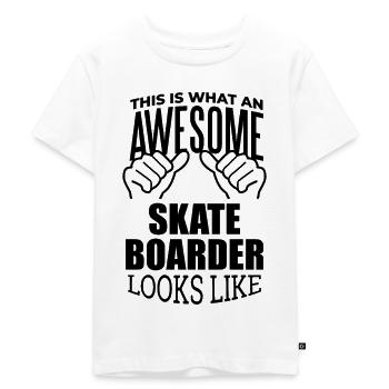 Skateboarder Skateboarder Skateboarder - Kinder Premium Bio T-Shirt - Weiß - Vorne - Hailey (125cm)