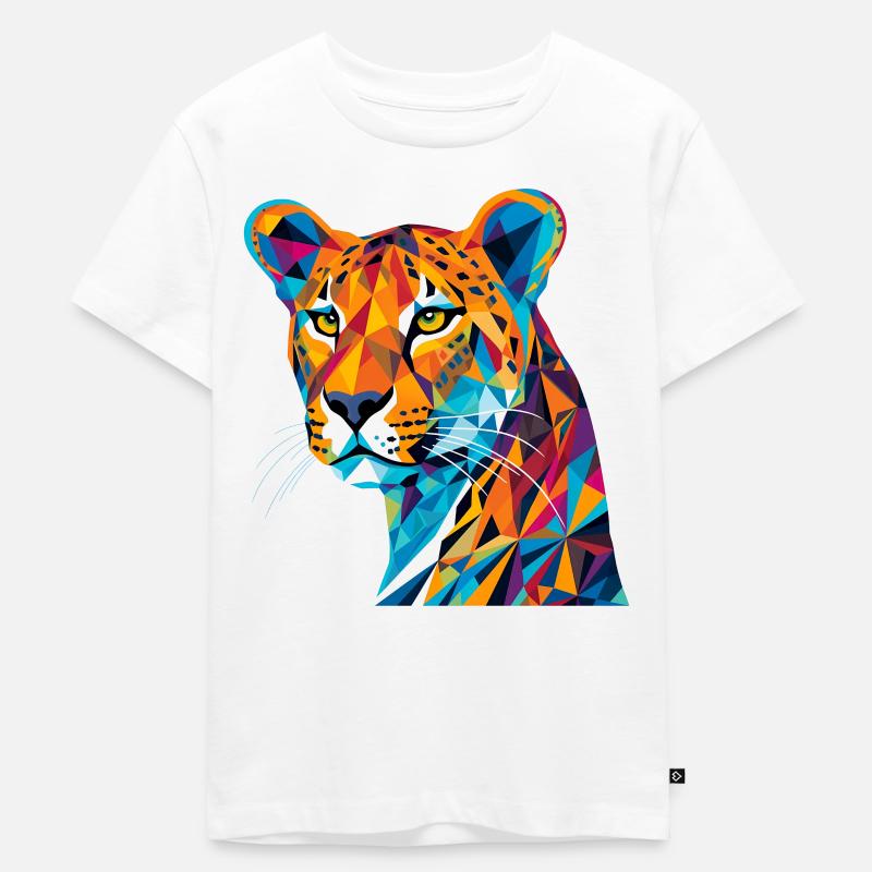 Gepard Cheetah - Kinder Premium Bio T-Shirt - Weiß