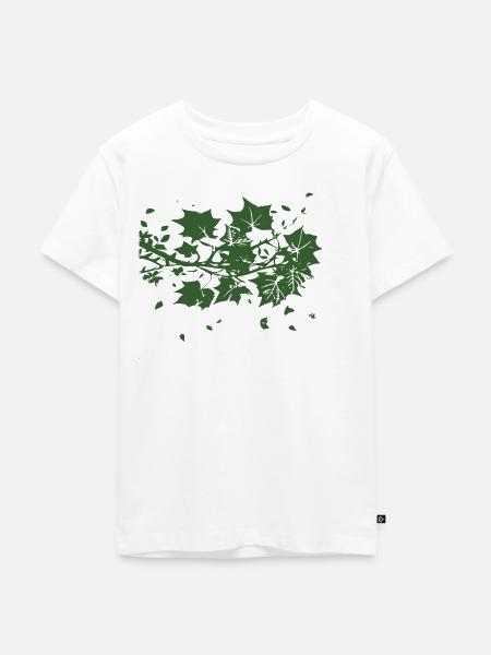 Efeu Silhouette Scherenschnitt - Kinder Premium Bio T-Shirt - Weiß